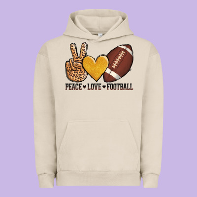 Peace Love Football Urban Hoodie Designed By Adodesignshop