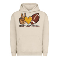 Pigment French Oak peace love football Urban Hoodie - AdoDesignShop