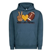 Pigment Midnight Navy peace love football Urban Hoodie - AdoDesignShop