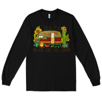 Black camping is my happy place caravan Long Sleeve Tee - BarkalooDesign
