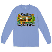 Colony Blue camping is my happy place caravan Long Sleeve Tee - BarkalooDesign