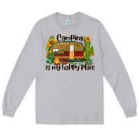 Camping Is My Happy Place Caravan Long Sleeve Tee | Teevron