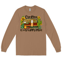 Toasted Coconut camping is my happy place caravan Long Sleeve Tee - BarkalooDesign