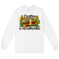 White camping is my happy place caravan Long Sleeve Tee - BarkalooDesign