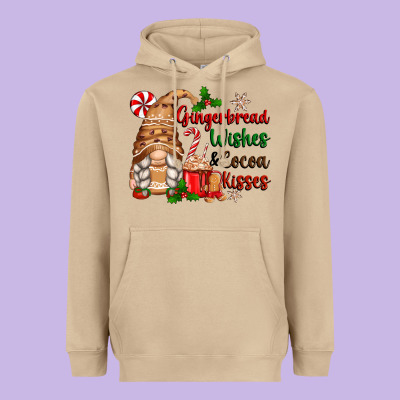 Gingerbread Wishes And Cocoa Kisses Heavyweight Hoodie Designed By Zillion Design Studio