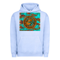 Pigment Grape Ice cowboy hat turquoise aztec background old wheel Urban Hoodie - Artiststas