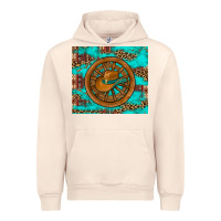 Sandshell cowboy hat turquoise aztec background old wheel Urban Hoodie - Artiststas