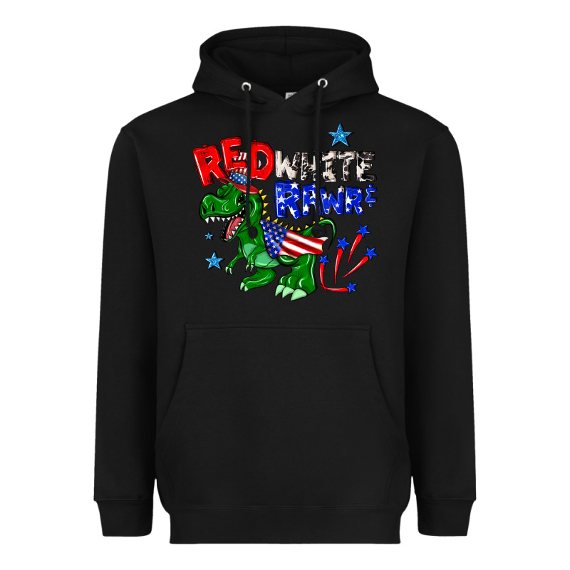 Red White Rawr Billie Wilder Heavyweight Hoodie by texasbilliewilder | Teevron