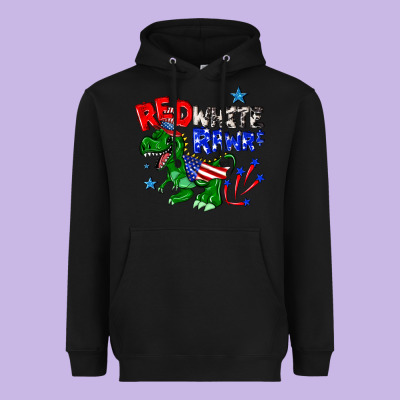 Heavyweight Hoodie red white rawr billie wilder