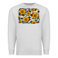Dove Grey cowhide sunflower pattern Premium Sweatshirt - Zillion Design Studio