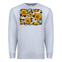 Heather Grey cowhide sunflower pattern Premium Sweatshirt - Zillion Design Studio
