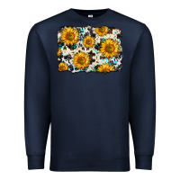 Navy cowhide sunflower pattern Premium Sweatshirt - Zillion Design Studio