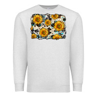 Oatmeal Heather cowhide sunflower pattern Premium Sweatshirt - Zillion Design Studio