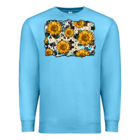 Ocean Blue cowhide sunflower pattern Premium Sweatshirt - Zillion Design Studio