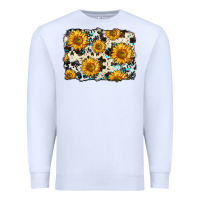 White cowhide sunflower pattern Premium Sweatshirt - Zillion Design Studio