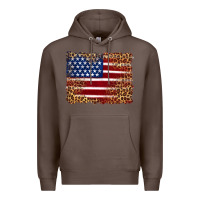 Coffee american flag and leopard Premium Hoodie - Artiststas