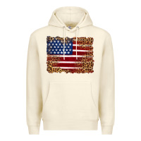 Sandshell american flag and leopard Premium Hoodie - Artiststas