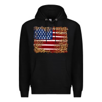 Black american flag and leopard Premium Hoodie - Artiststas