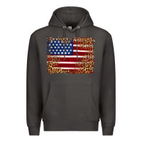 Smoke american flag and leopard Premium Hoodie - Artiststas