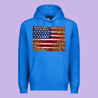 American Flag And Leopard Premium Hoodie Designed By Artiststas