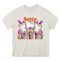 Cream Happy Easter Heavy Core Tee - CowhideDigitalArt