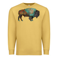 Antique Gold aztec bison Premium Sweatshirt - RanaPortraitStore