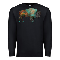 Black aztec bison Premium Sweatshirt - RanaPortraitStore