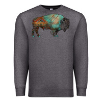 Charcoal Heather aztec bison Premium Sweatshirt - RanaPortraitStore