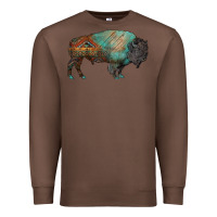 Chestnut aztec bison Premium Sweatshirt - RanaPortraitStore