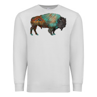 Dove Grey aztec bison Premium Sweatshirt - RanaPortraitStore