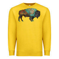 Lemon aztec bison Premium Sweatshirt - RanaPortraitStore