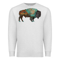 Oatmeal Heather aztec bison Premium Sweatshirt - RanaPortraitStore