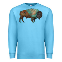 Ocean Blue aztec bison Premium Sweatshirt - RanaPortraitStore