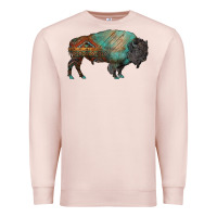 Pale Pink aztec bison Premium Sweatshirt - RanaPortraitStore