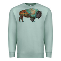 Seafoam aztec bison Premium Sweatshirt - RanaPortraitStore