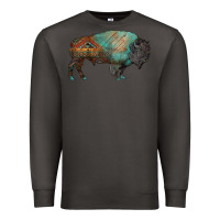 Smoke aztec bison Premium Sweatshirt - RanaPortraitStore