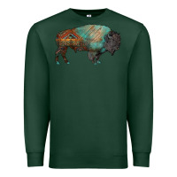 Sports Green aztec bison Premium Sweatshirt - RanaPortraitStore