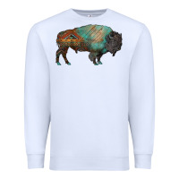 White aztec bison Premium Sweatshirt - RanaPortraitStore