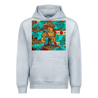Heather Grey cowboy boots with turquoise and aztec Urban Hoodie - Artiststas