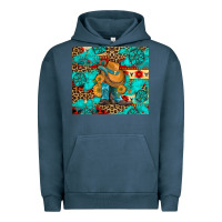 Pigment Midnight Navy cowboy boots with turquoise and aztec Urban Hoodie - Artiststas