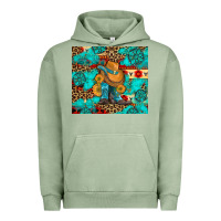 Pigment Oil Green cowboy boots with turquoise and aztec Urban Hoodie - Artiststas