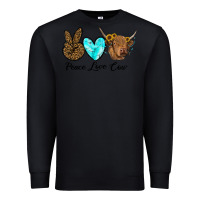 Black peace love cow Premium Sweatshirt - RanaPortraitStore