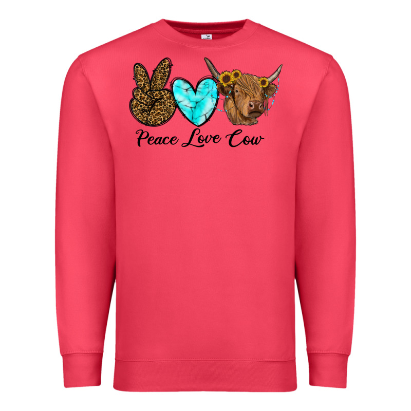 Peace Love Cow Premium Sweatshirt by RanaPortraitStore | Teevron