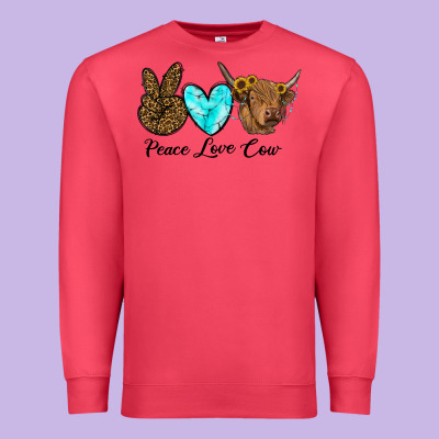 Peace Love Cow Premium Sweatshirt Designed By Ranaportraitstore