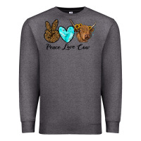 Charcoal Heather peace love cow Premium Sweatshirt - RanaPortraitStore