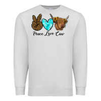 Dove Grey peace love cow Premium Sweatshirt - RanaPortraitStore