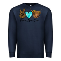 Navy peace love cow Premium Sweatshirt - RanaPortraitStore
