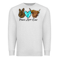 Oatmeal Heather peace love cow Premium Sweatshirt - RanaPortraitStore