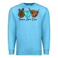 Ocean Blue peace love cow Premium Sweatshirt - RanaPortraitStore