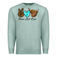 Seafoam peace love cow Premium Sweatshirt - RanaPortraitStore